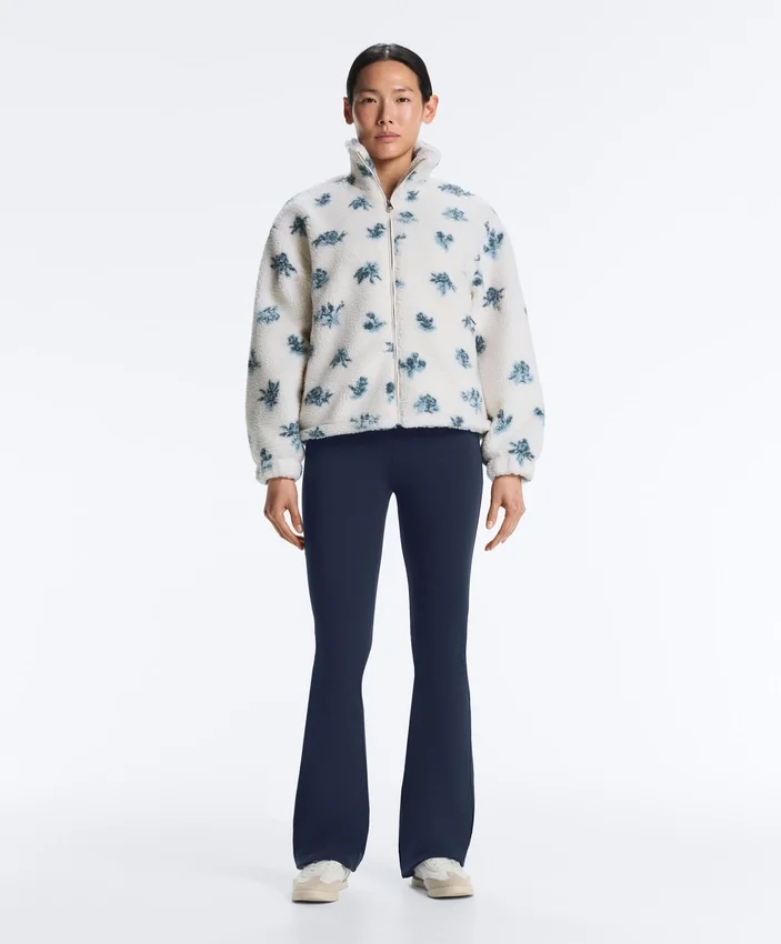 Chaqueta floral de imitación de piel de oveja Chaqueta floral de imitación de piel de oveja