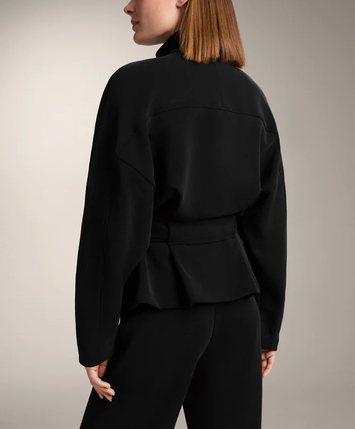 Chaqueta larga con cinturón y modal cepillado Chaqueta larga con cinturón y modal cepillado