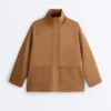 Chaqueta larga con efecto neopreno