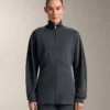 Chaqueta larga con rayas asimétricas y modal Chaqueta larga con rayas asimétricas y modal