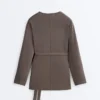 Chaqueta larga con rayas asimétricas y modal Chaqueta larga con rayas asimétricas y modal
