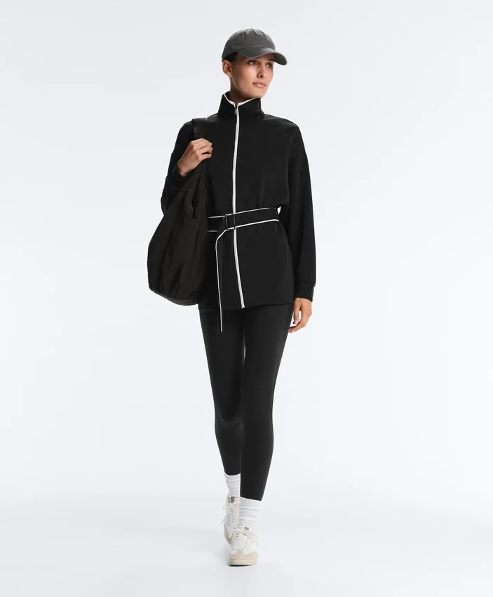 Chaqueta larga con ribetes y modal Soft Touch Chaqueta larga con ribetes y modal Soft Touch
