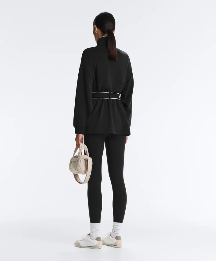 Chaqueta larga con ribetes y modal Soft Touch Chaqueta larga con ribetes y modal Soft Touch