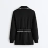 Chaqueta larga con ribetes y modal Soft Touch Chaqueta larga con ribetes y modal Soft Touch