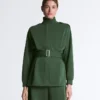 Chaqueta larga de estilo utilitario con cinturón de sarga Chaqueta larga de estilo utilitario con cinturón de sarga