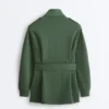 Chaqueta larga de estilo utilitario con cinturón de sarga Chaqueta larga de estilo utilitario con cinturón de sarga