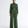 Chaqueta larga de estilo utilitario con cinturón de sarga Chaqueta larga de estilo utilitario con cinturón de sarga