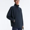 Chaqueta larga de piqué con ribete de algodón en contraste Chaqueta larga de piqué con ribete de algodón en contraste