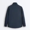 Chaqueta larga de piqué con ribete de algodón en contraste Chaqueta larga de piqué con ribete de algodón en contraste