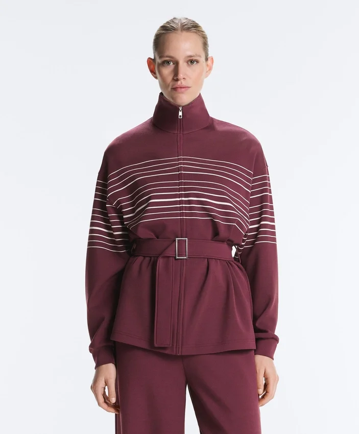 Chaqueta larga de rayas marineras con modal Soft Touch Chaqueta larga de rayas marineras con modal Soft Touch