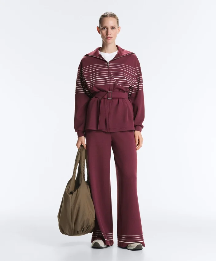 Chaqueta larga de rayas marineras con modal Soft Touch Chaqueta larga de rayas marineras con modal Soft Touch
