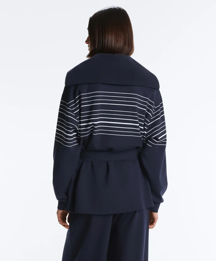Chaqueta larga de rayas marineras con modal Soft Touch Chaqueta larga de rayas marineras con modal Soft Touch