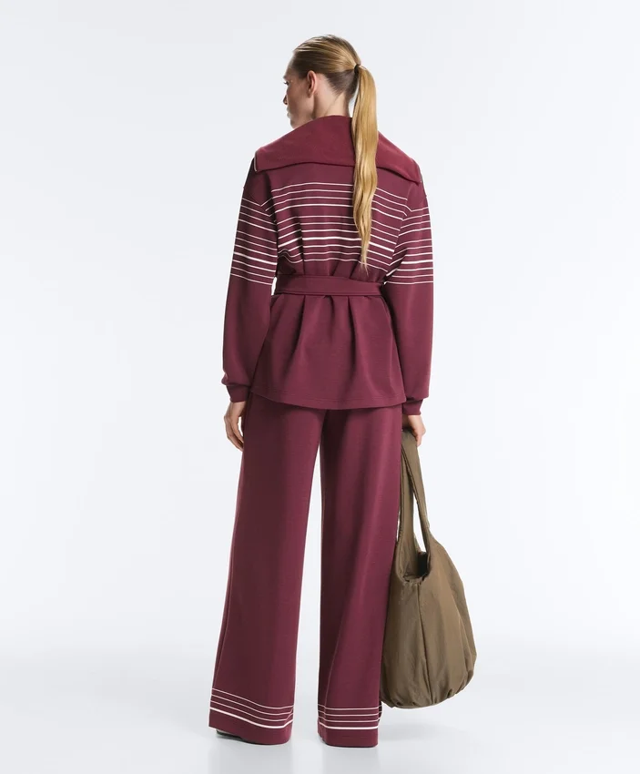 Chaqueta larga de rayas marineras con modal Soft Touch Chaqueta larga de rayas marineras con modal Soft Touch