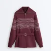 Chaqueta larga de rayas marineras con modal Soft Touch Chaqueta larga de rayas marineras con modal Soft Touch