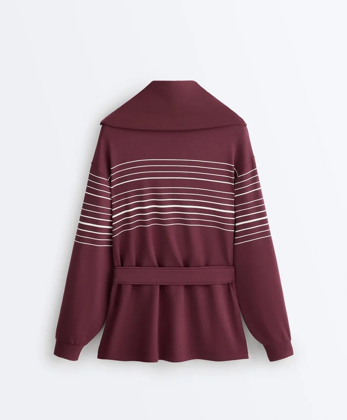 Chaqueta larga de rayas marineras con modal Soft Touch Chaqueta larga de rayas marineras con modal Soft Touch