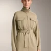 Chaqueta larga Soft Touch con modal y cinturón Chaqueta larga Soft Touch con modal y cinturón