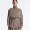 Chaqueta larga tipo corsé con cinturón de modal Soft Touch Chaqueta larga tipo corsé con cinturón de modal Soft Touch