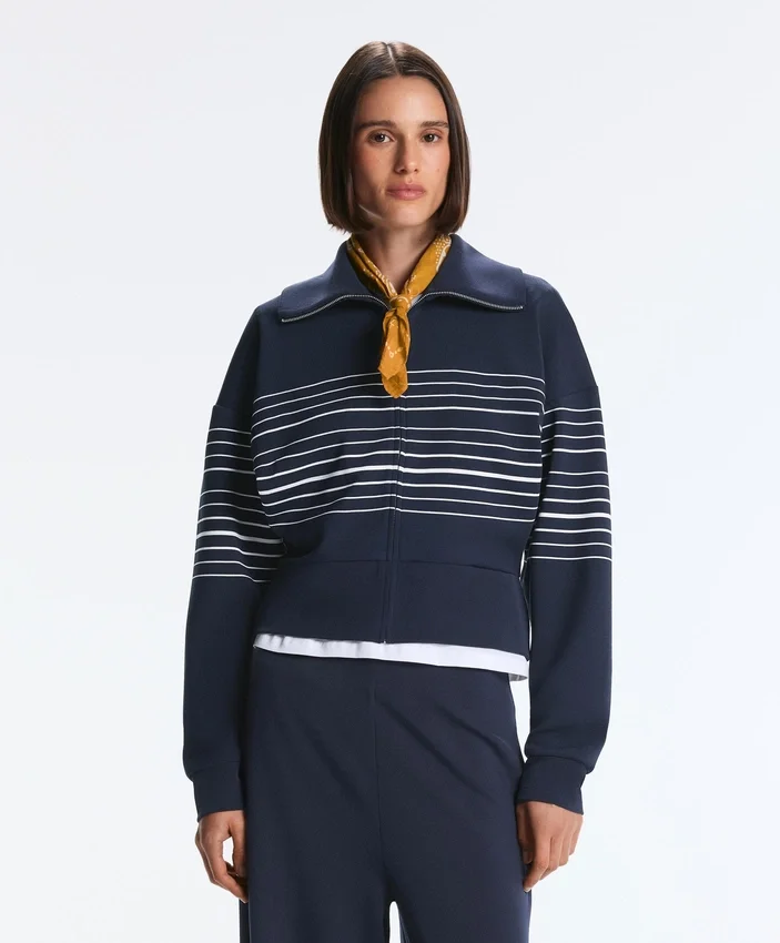 Chaqueta marinera a rayas Soft Touch con modal Chaqueta marinera a rayas Soft Touch con modal