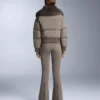 Pantalones de esquí elásticos acampanados y resistentes al agua