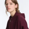 Chaqueta oversize con capucha de piqué de algodón Chaqueta oversize con capucha de piqué de algodón