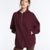 Chaqueta oversize con capucha de piqué de algodón Chaqueta oversize con capucha de piqué de algodón