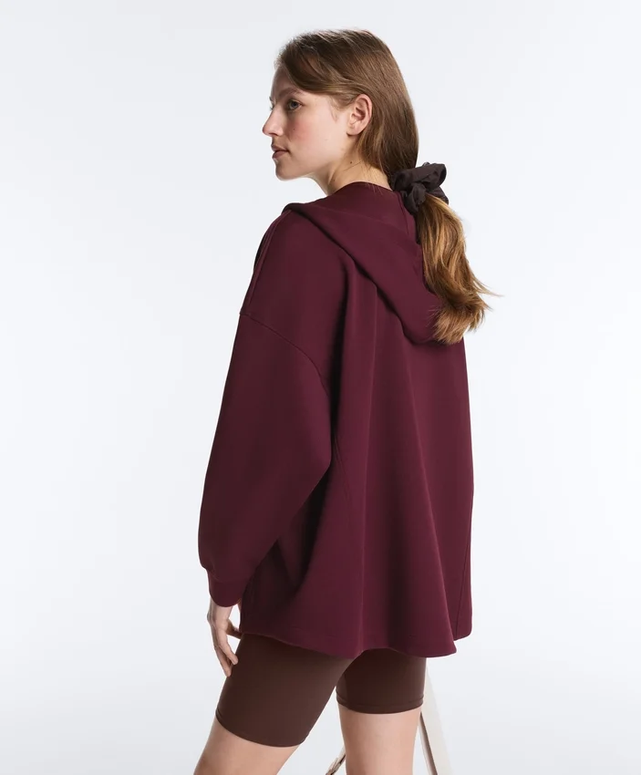 Chaqueta oversize con capucha de piqué de algodón Chaqueta oversize con capucha de piqué de algodón