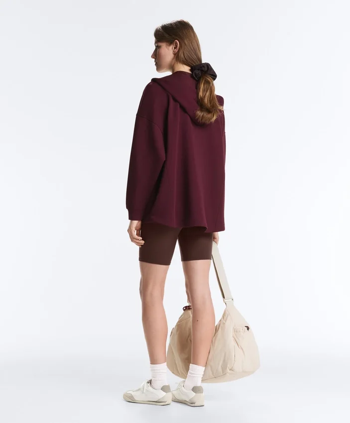 Chaqueta oversize con capucha de piqué de algodón Chaqueta oversize con capucha de piqué de algodón