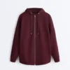 Chaqueta oversize con capucha de piqué de algodón Chaqueta oversize con capucha de piqué de algodón