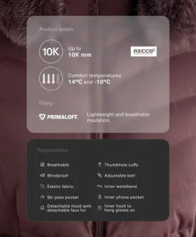 Chaqueta Primaloft® Ski resistente al agua y de corte ajustado