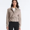 Chaqueta recta con cinturón y modal Soft Touch Chaqueta recta con cinturón y modal Soft Touch