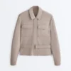 Chaqueta recta con cinturón y modal Soft Touch Chaqueta recta con cinturón y modal Soft Touch