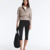 Chaqueta recta con cinturón y modal Soft Touch Chaqueta recta con cinturón y modal Soft Touch