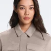 Chaqueta recta con cinturón y modal Soft Touch Chaqueta recta con cinturón y modal Soft Touch