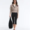 Chaqueta recta con cinturón y modal Soft Touch Chaqueta recta con cinturón y modal Soft Touch