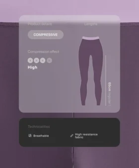 Compressive Leggings de talle alto con largo hasta el tobillo de 65 cm