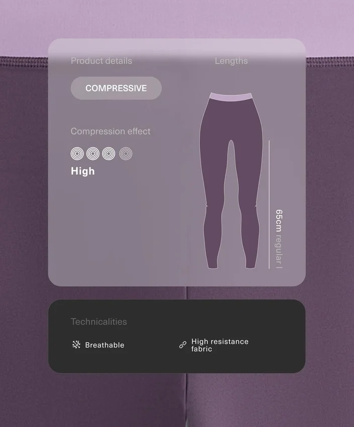 Compressive Leggings de talle alto con largo hasta el tobillo de 65 cm Compressive Leggings de talle alto con largo hasta el tobillo de 65 cm