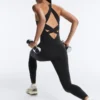 Compressive Mono largo con cuello halter Compressive Mono largo con cuello halter
