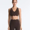Compressive Sports Bra de sujeción media con detalle ondulado Compressive Sports Bra de sujeción media con detalle ondulado