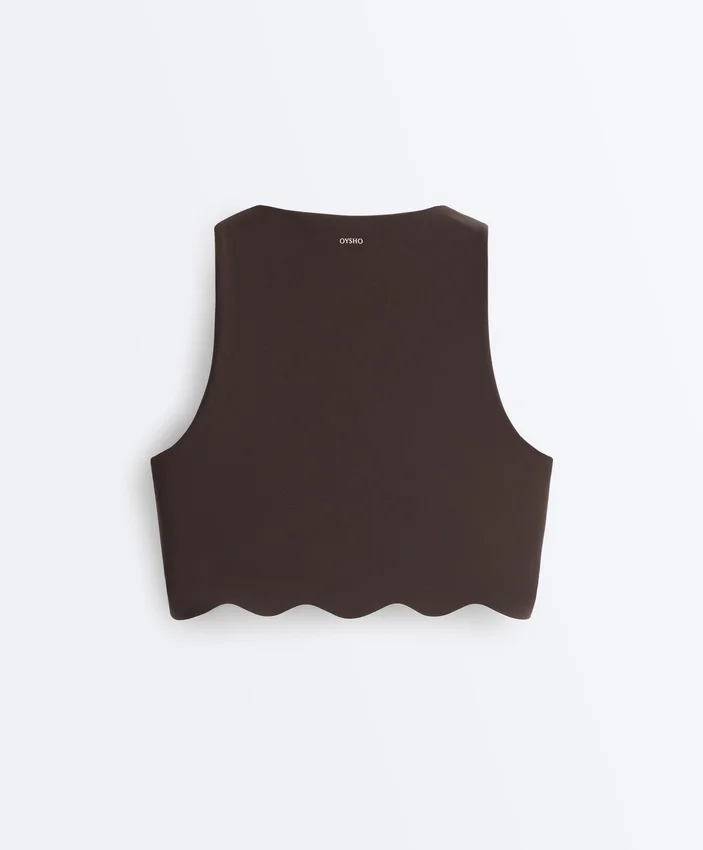 Compressive Sports Bra de sujeción media con detalle ondulado Compressive Sports Bra de sujeción media con detalle ondulado