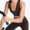 Compressive Sports Bra de sujeción media con detalle ondulado Compressive Sports Bra de sujeción media con detalle ondulado