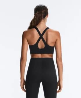 Compressive sports bra with crossed back and firm support