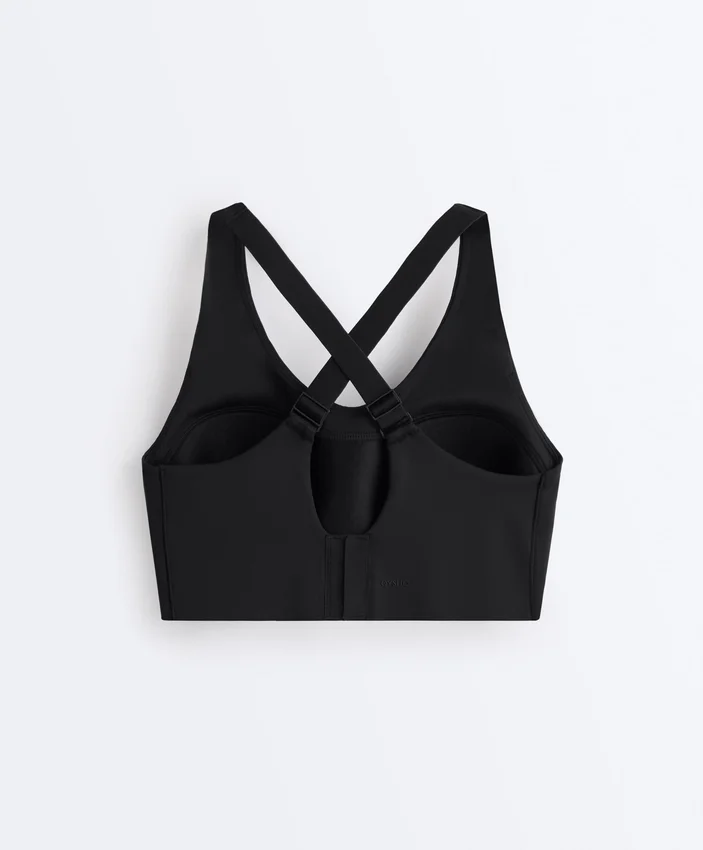 Compressive sports bra with crossed back and firm support Compressive sports bra with crossed back and firm support