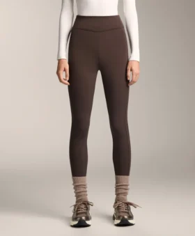 Leggings cálidos de talle alto hasta el tobillo con bolsillos, 70 cm