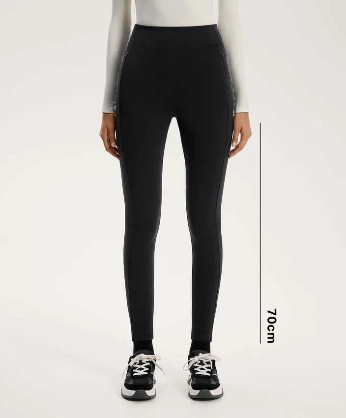 Leggings cálidos de talle alto hasta el tobillo con bolsillos, 70 cm Leggings cálidos de talle alto hasta el tobillo con bolsillos, 70 cm