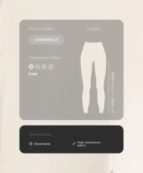 Leggings Comfortlux de cintura alta acanalada, 65 cm, hasta el tobillo