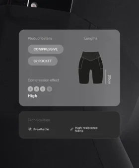 Leggings de ciclismo de 20 cm con cintura alta y bolsillos Compressive