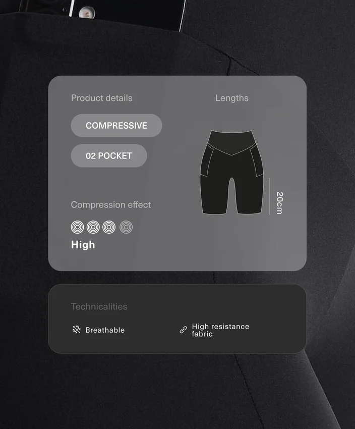 Leggings de ciclismo de 20 cm con cintura alta y bolsillos Compressive Leggings de ciclismo de 20 cm con cintura alta y bolsillos Compressive