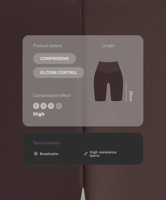 Leggings de ciclismo de cintura alta con Core Control del tronco de 25 cm Leggings de ciclismo de cintura alta con Core Control del tronco de 25 cm