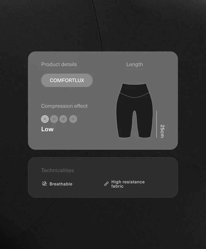 Leggings de ciclismo de talle alto de 25 cm de Comfortlux Leggings de ciclismo de talle alto de 25 cm de Comfortlux