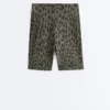 Leggings de ciclismo Evermove de talle alto de 20 cm con estampado de leopardo